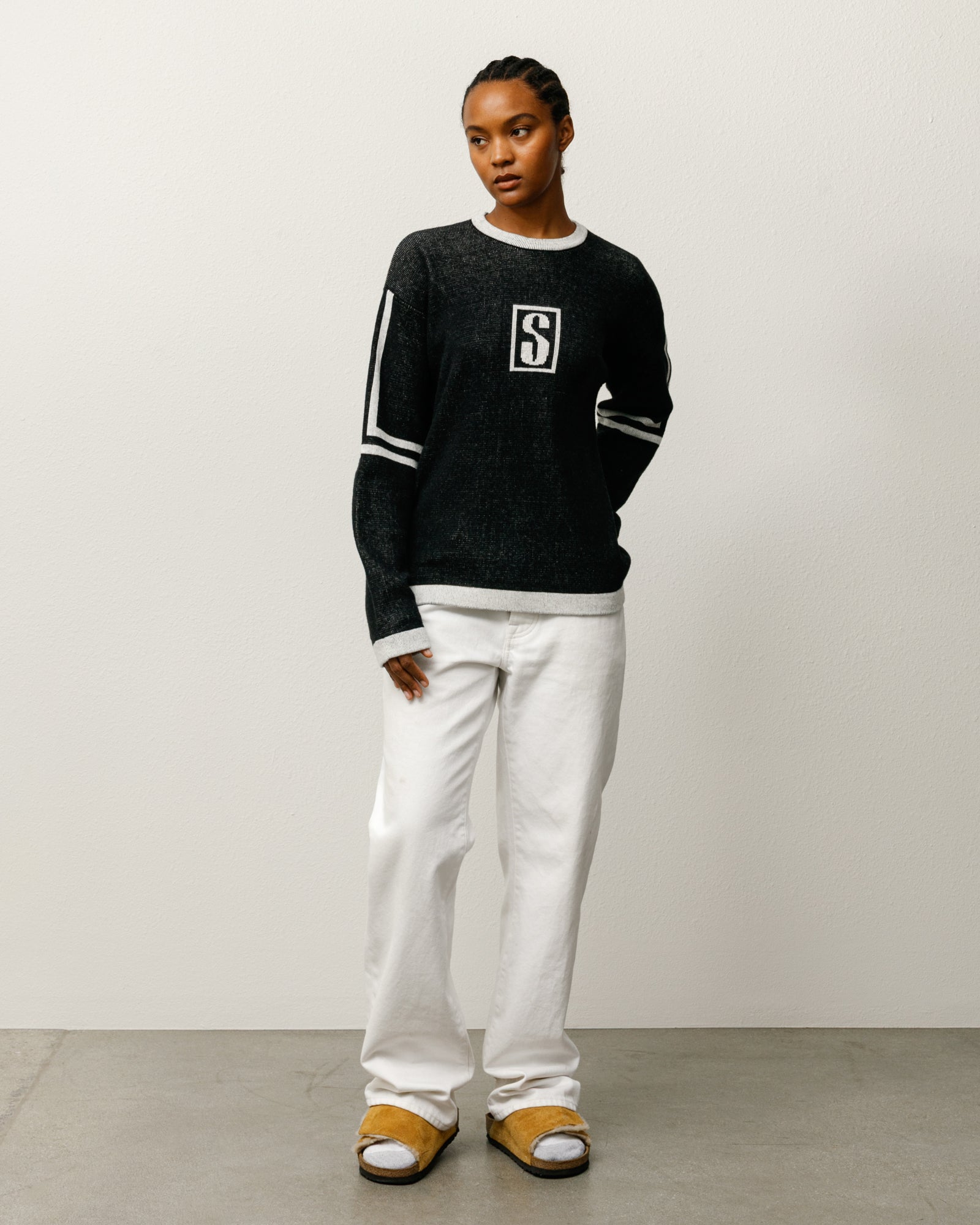 Stussy Alpine Sweater Mens Long Sleeve In Black