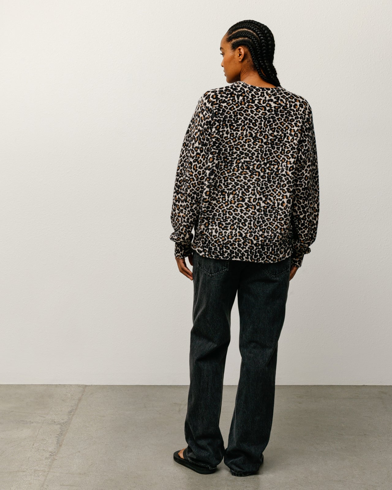 Leopard Sweater Mens Long Sleeve In Leopard