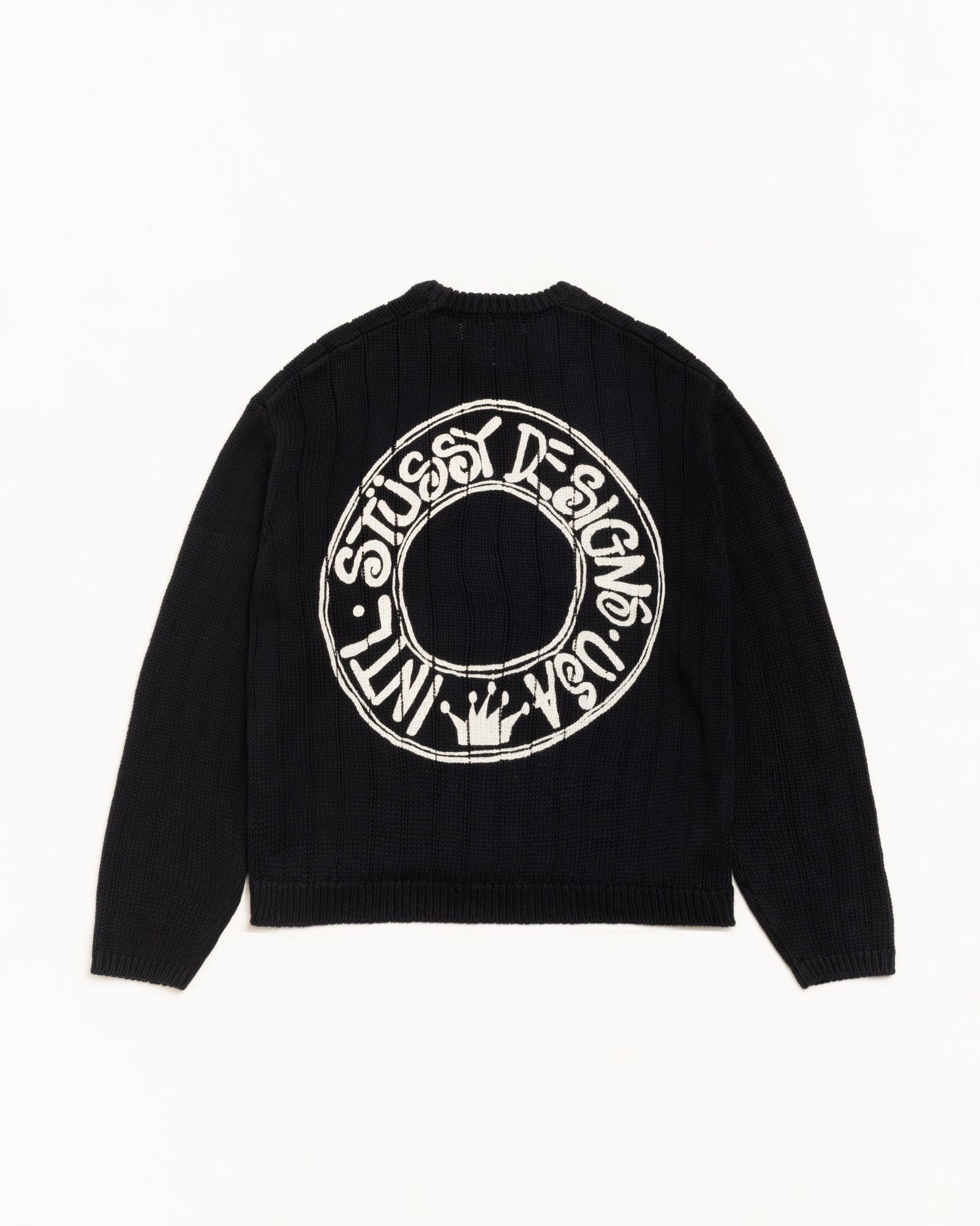 Buana Logo Sweater – Black | Tops & Knits | Stüssy Korea