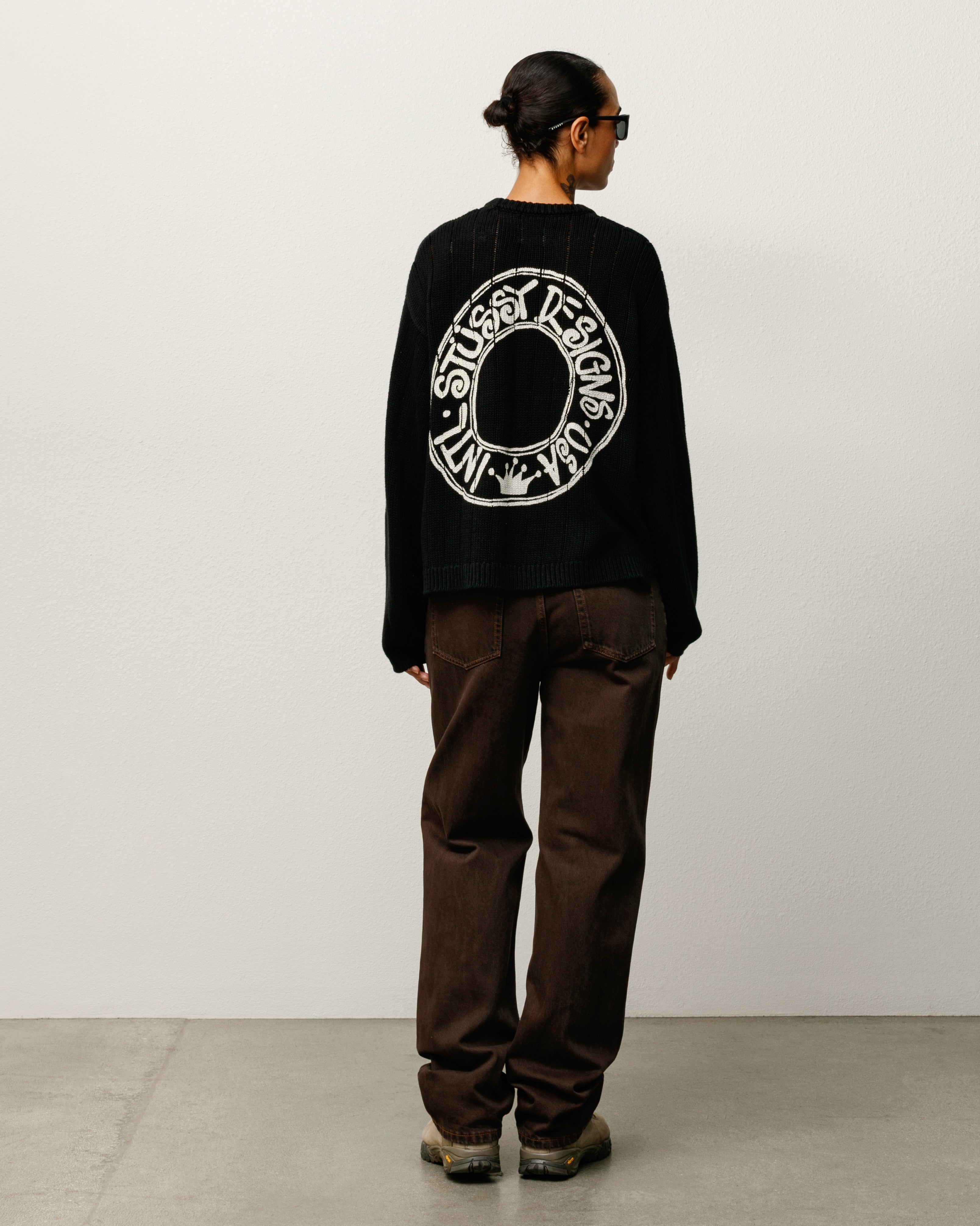 Buana Logo Sweater – Black | Tops & Knits | Stüssy Korea