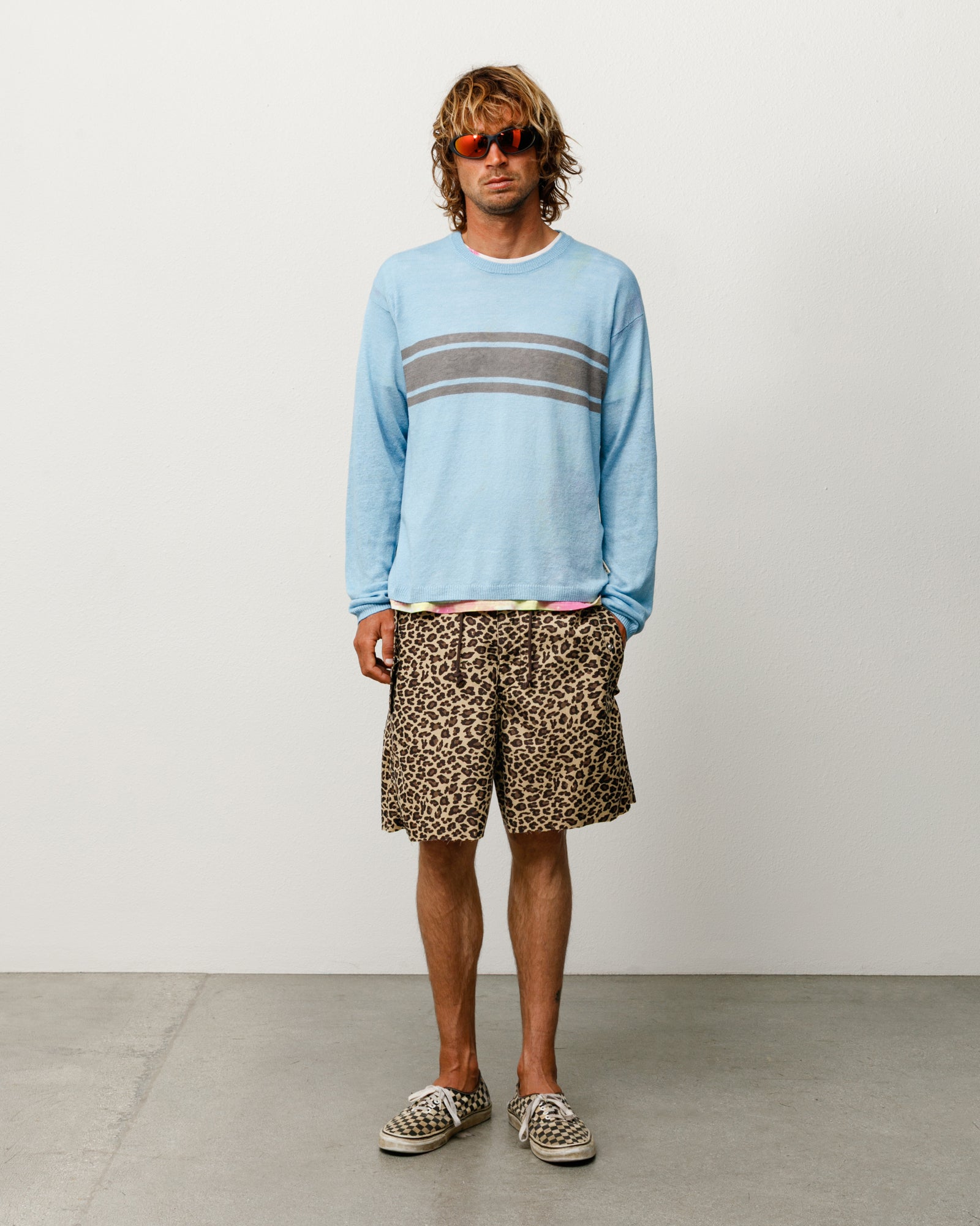 Striped Long Sleeve Sweater Unisex Long Sleeve In Blue