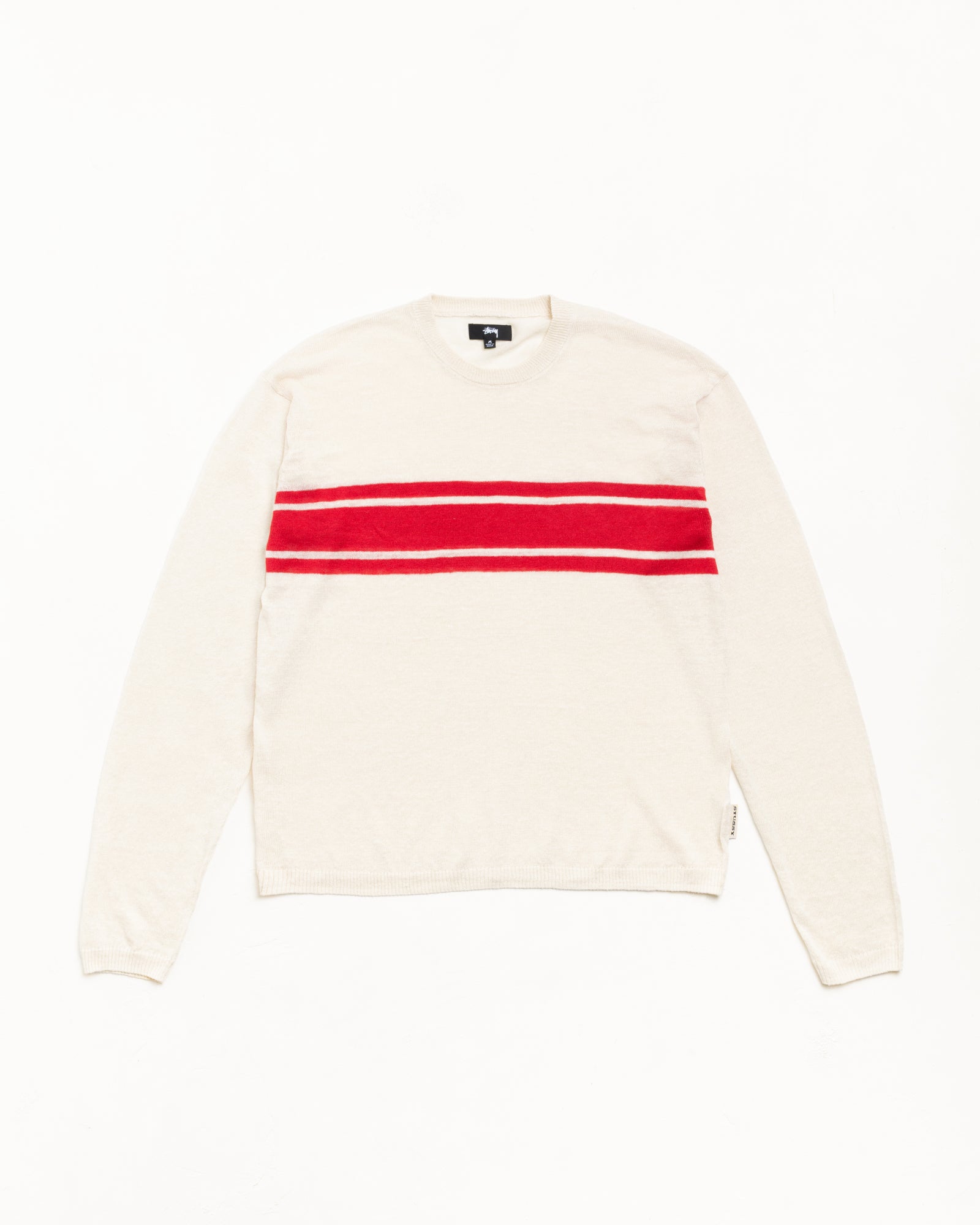 Striped Long Sleeve Sweater Unisex Long Sleeve In Bone