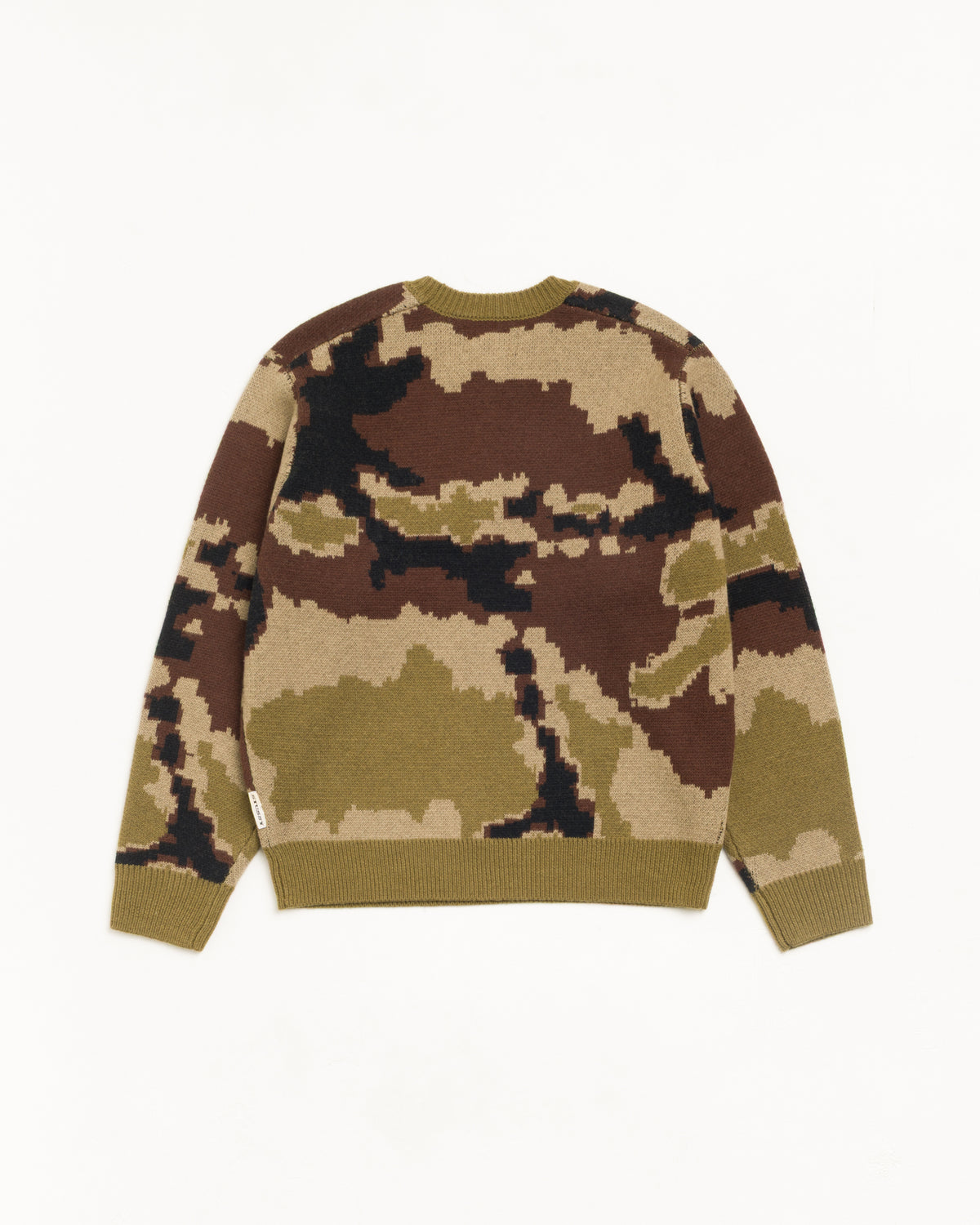 Camo Jacquard Sweater Unisex Long Sleeve In Camo