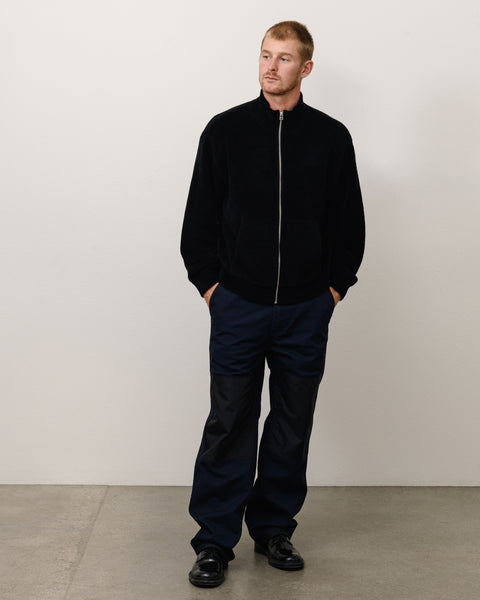 Wool Cashmere Zip Sweater Unisex Long Sleeve In Black