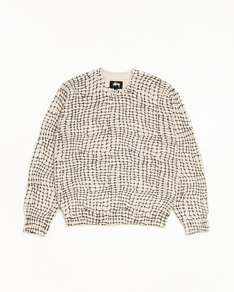 Mesh Print Sweater Unisex Long Sleeve In Mesh Net