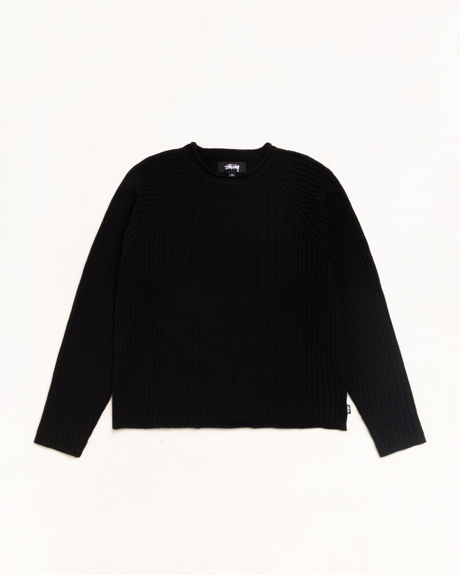 Merino Roll Neck Sweater Unisex Long Sleeve In Black