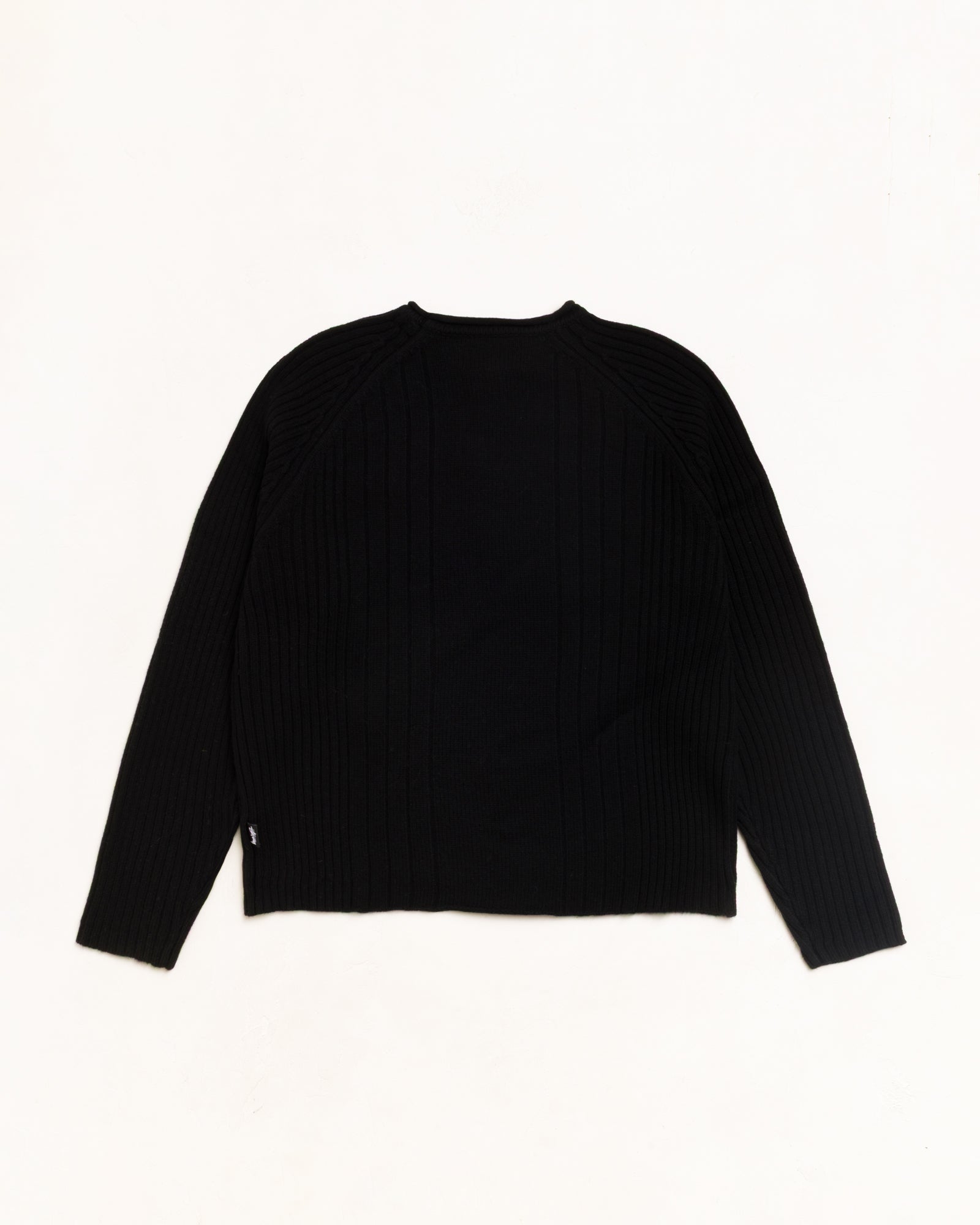 Merino Roll Neck Sweater Unisex Long Sleeve In Black