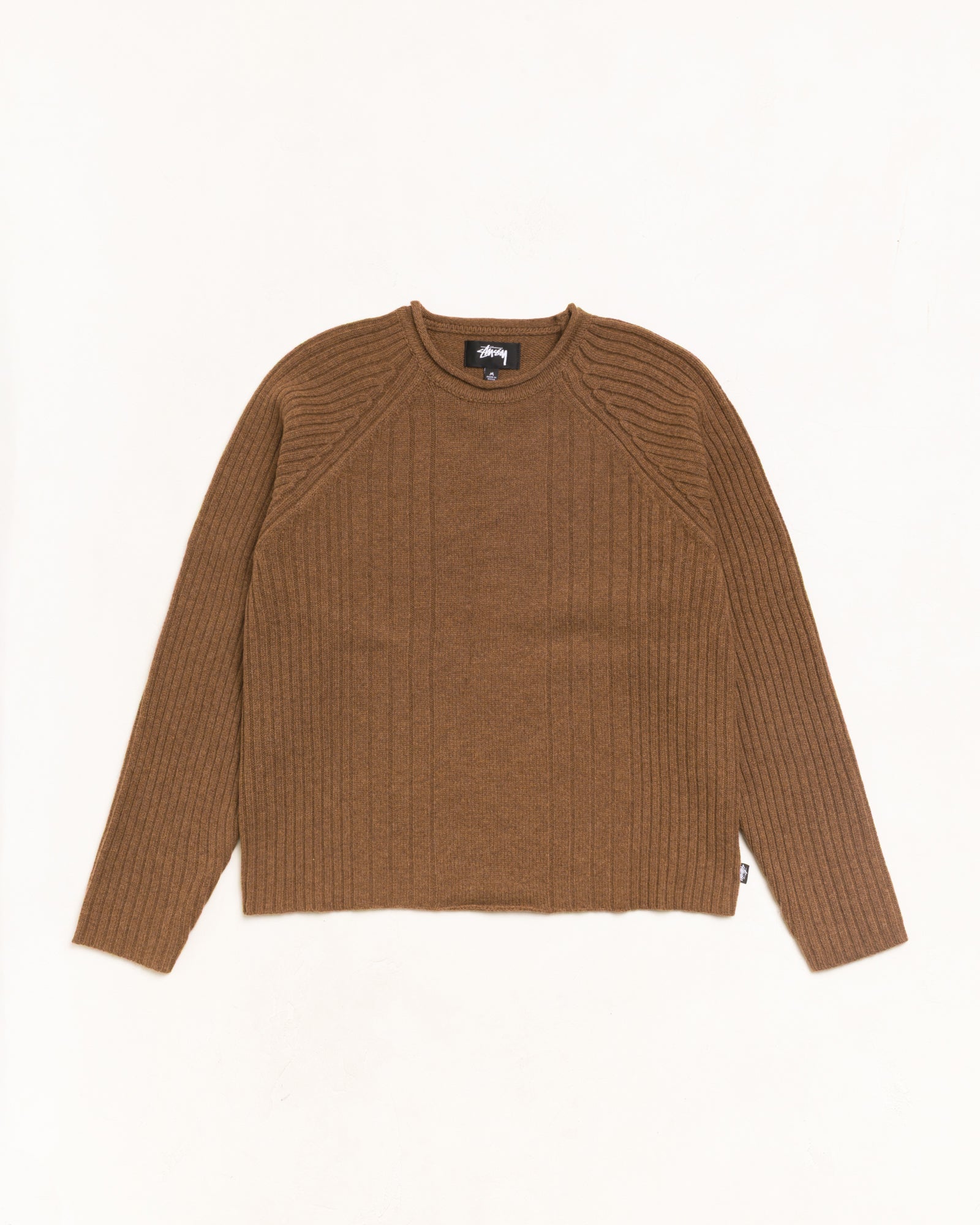 Merino Roll Neck Sweater Unisex Long Sleeve In Brown