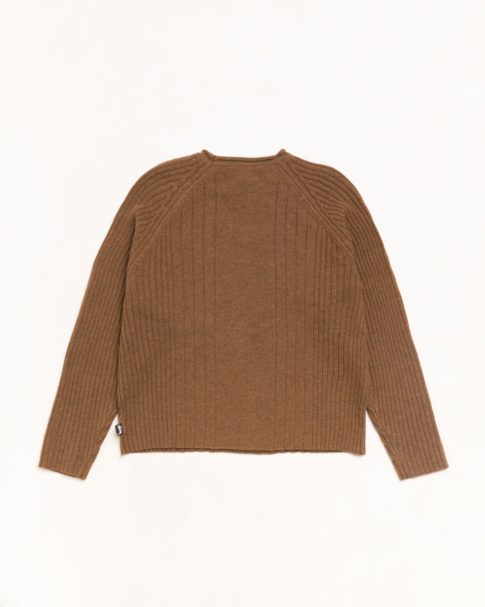 Merino Roll Neck Sweater Unisex Long Sleeve In Brown
