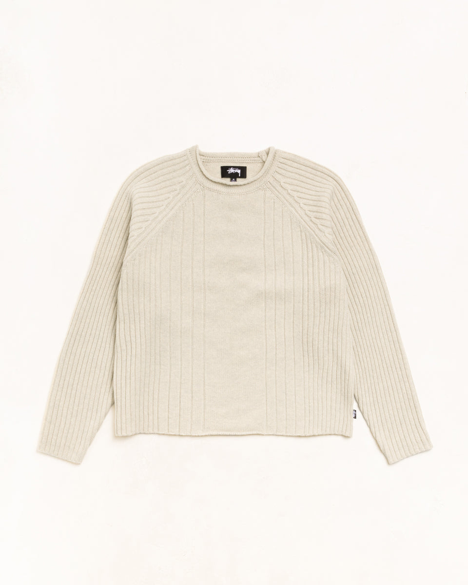 Merino Roll Neck Sweater Unisex Long Sleeve In Natural