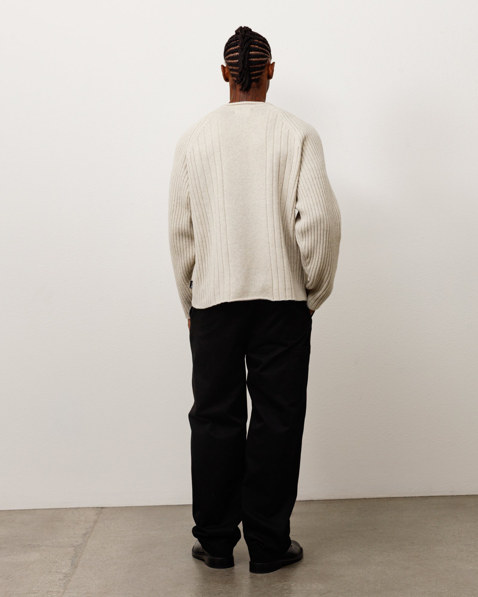 Merino Roll Neck Sweater Unisex Long Sleeve In Natural