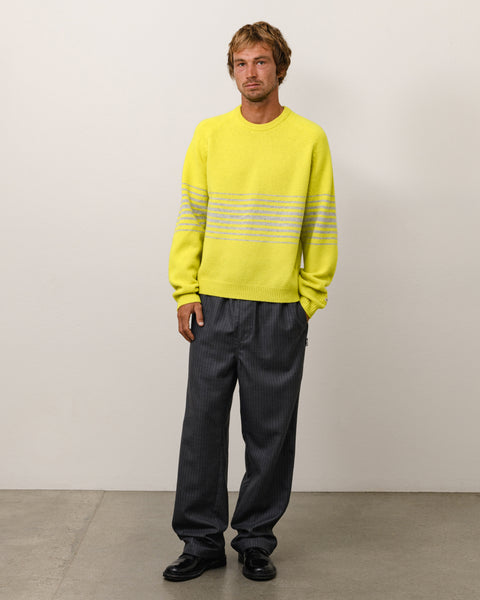 Shadow Stripe Raglan Sweater Unisex Long Sleeve In Lemon