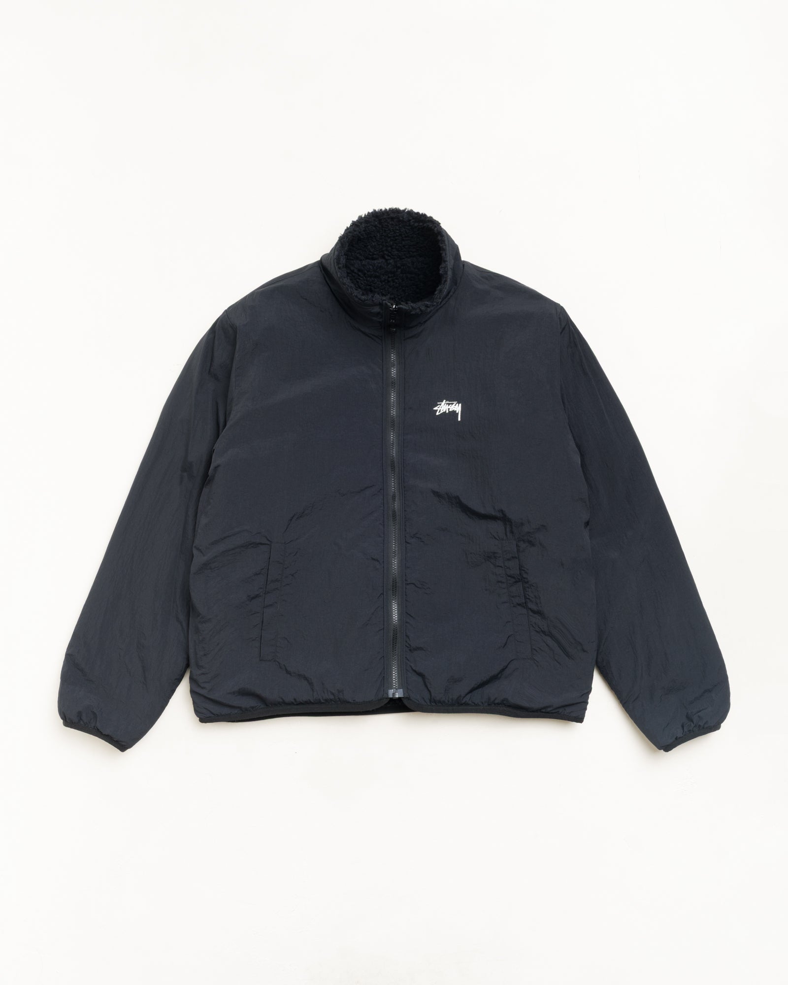 XCEL フルスーツ 黒/白 ダイヤモンドパターン Sherpa Reversible Jacket - Black | Outerwear | Stüssy Korea