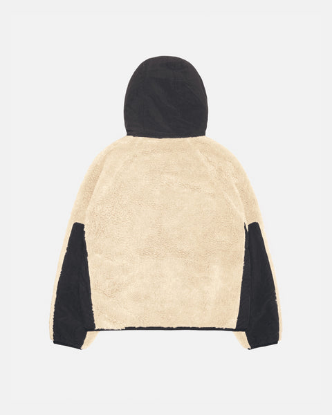 SHERPA PANELED HOODED JACKET