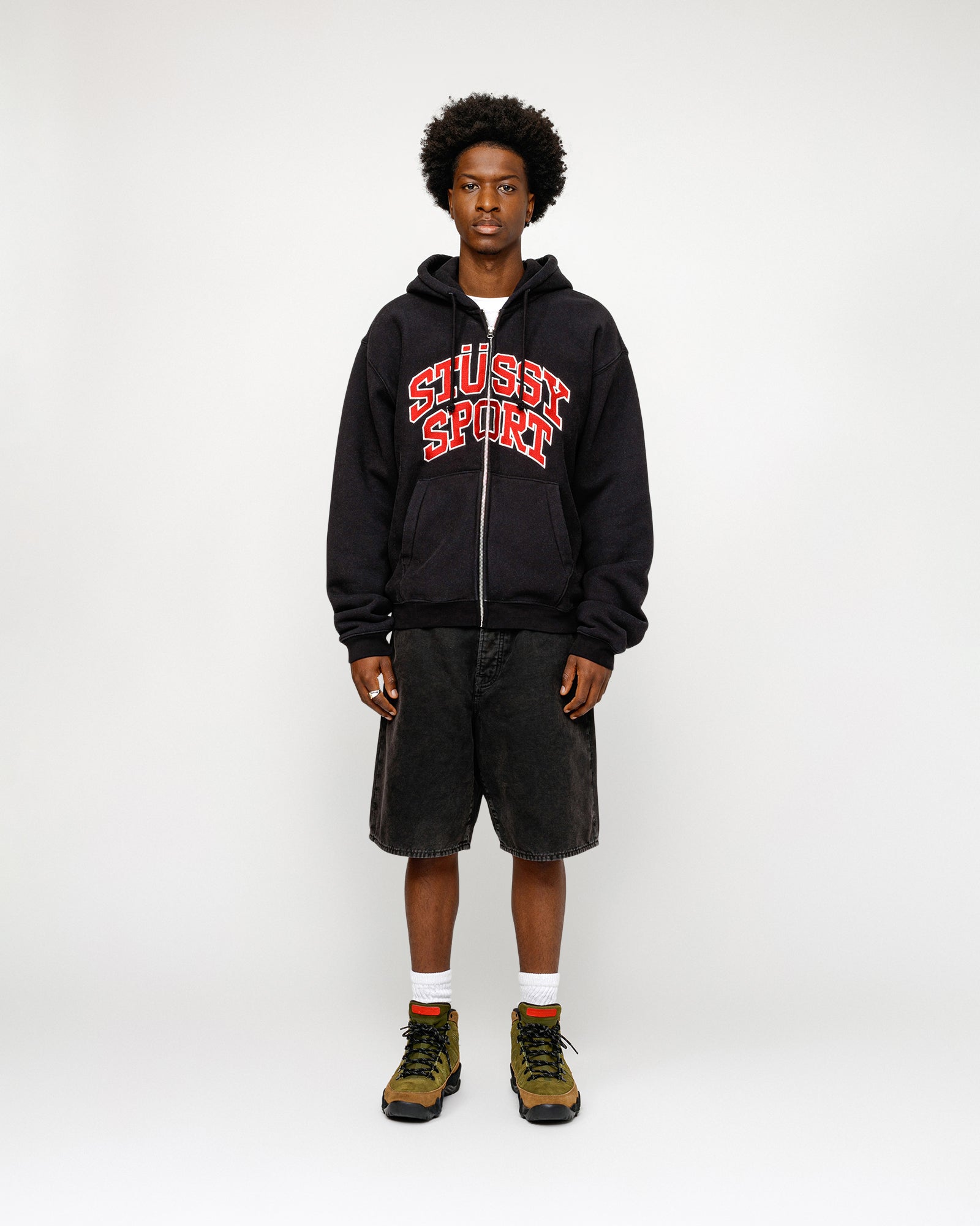 Stüssy Stüssy Sport Zip Hoodie Washed Black Sweats