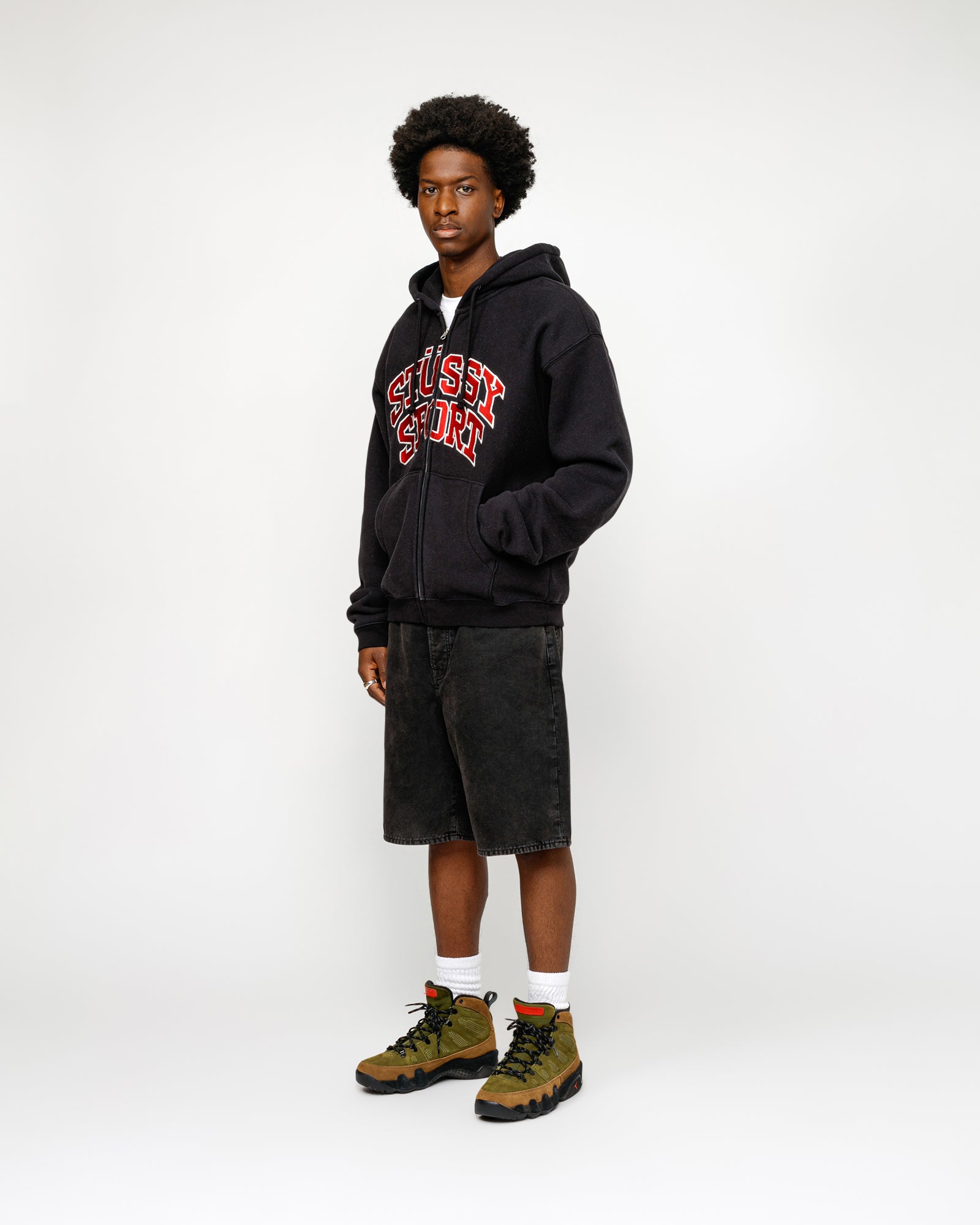 Stüssy Stüssy Sport Zip Hoodie Washed Black Sweats