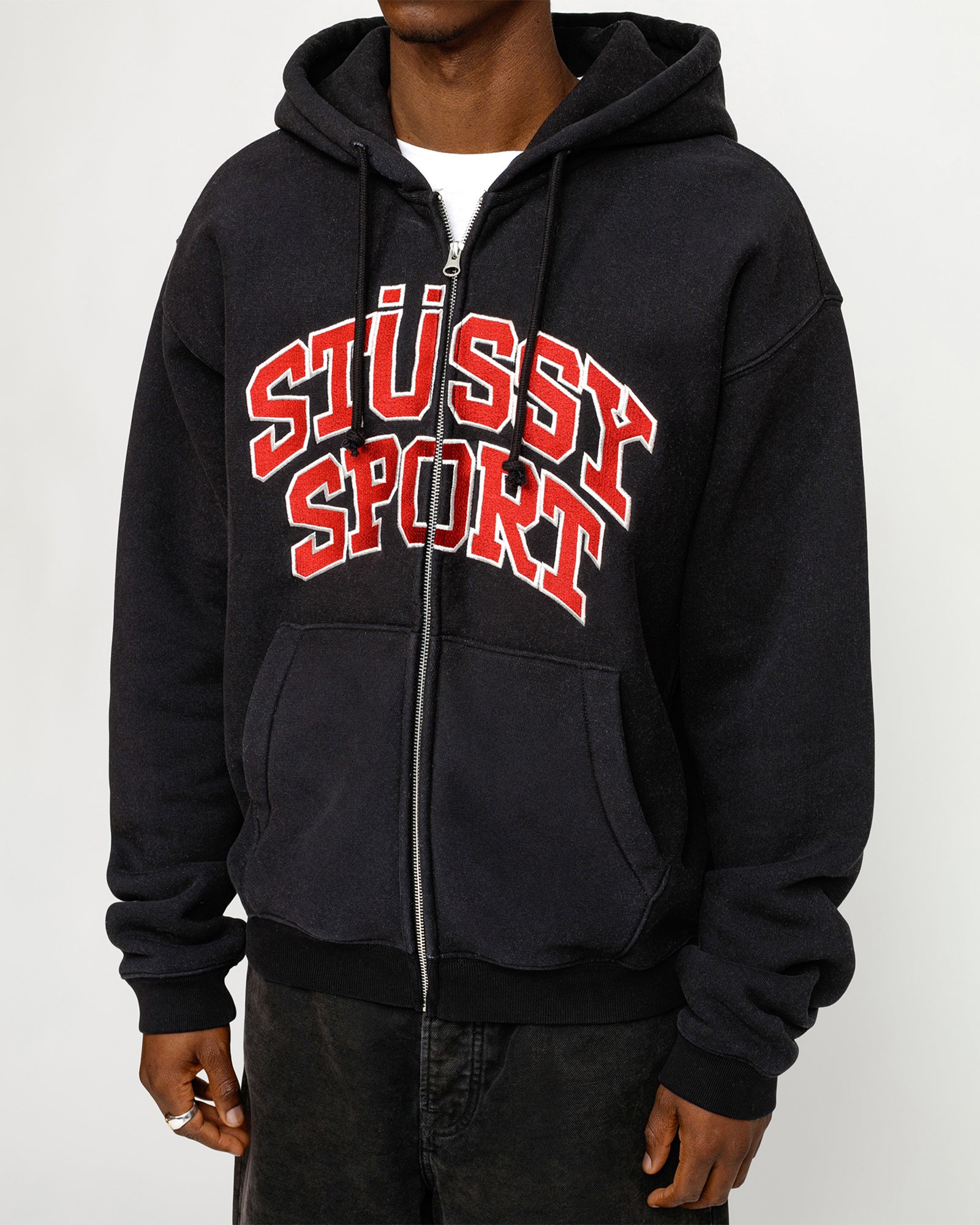 Stüssy Stüssy Sport Zip Hoodie Washed Black Sweats