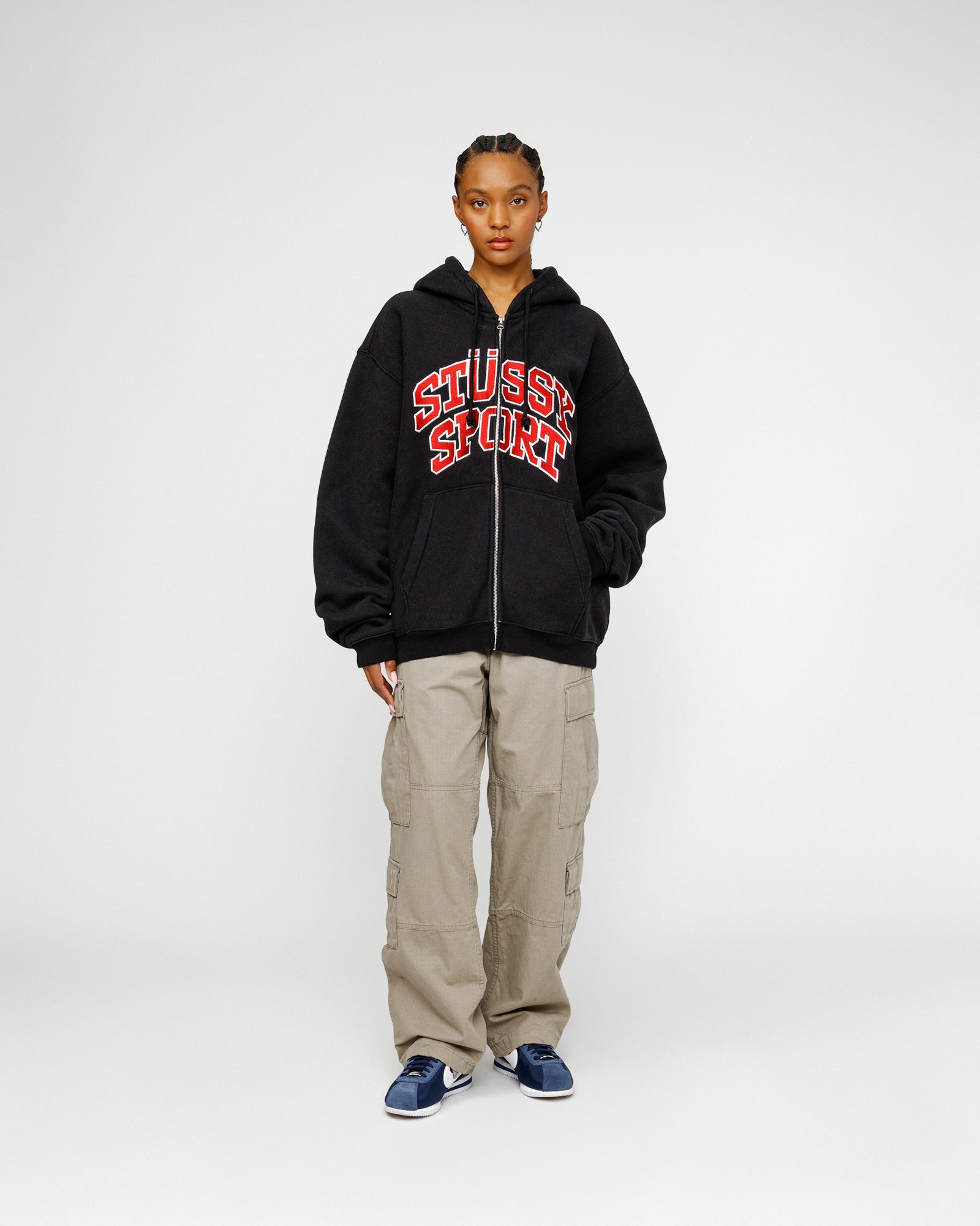 Stüssy Stüssy Sport Zip Hoodie Washed Black Sweats