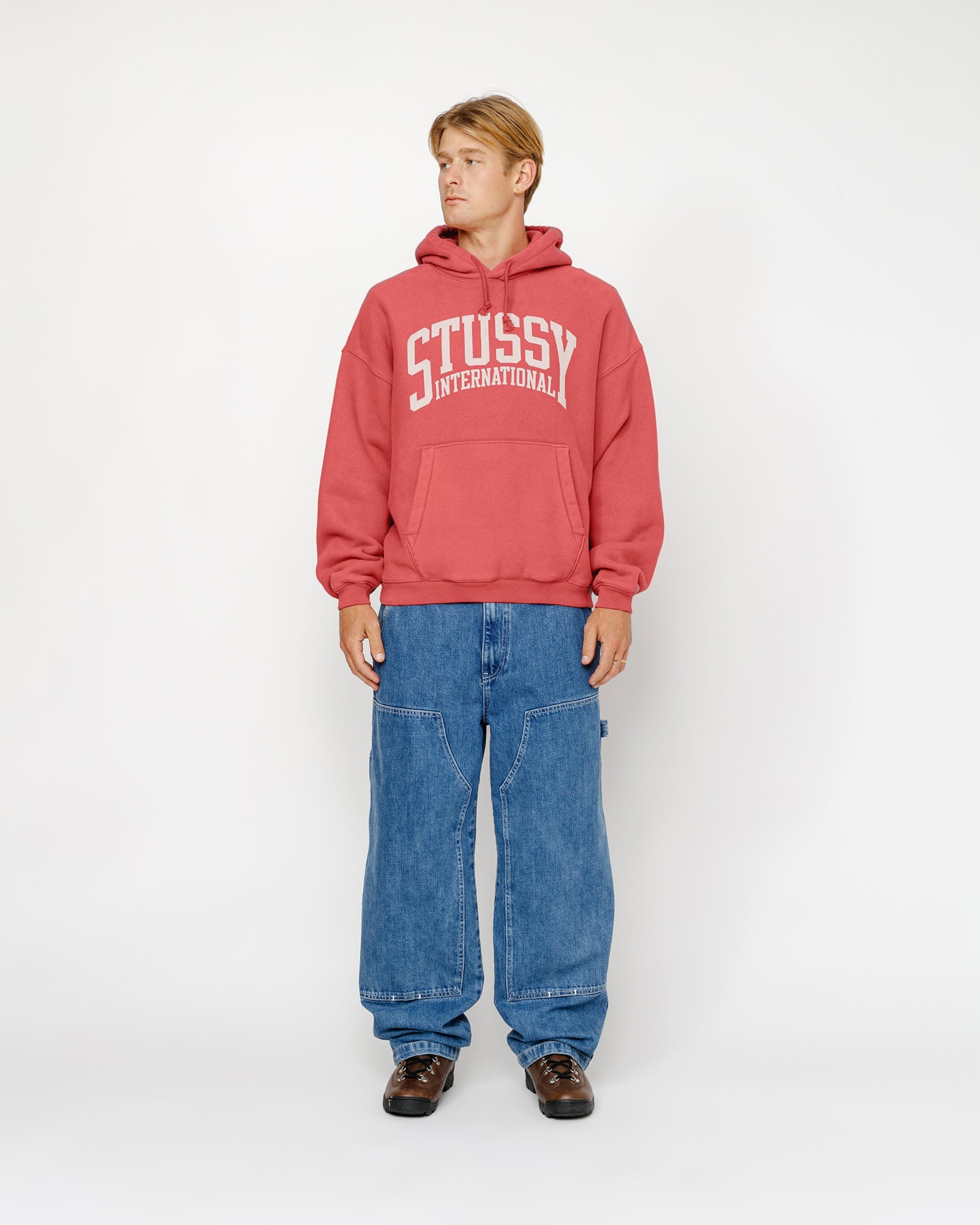 Stüssy Relaxed Hoodie International Washed Red Sweats