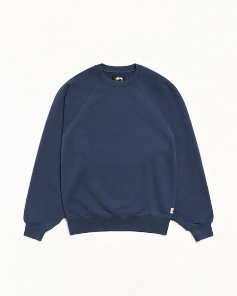 Fleece Raglan Crew Mens Long Sleeve In Navy