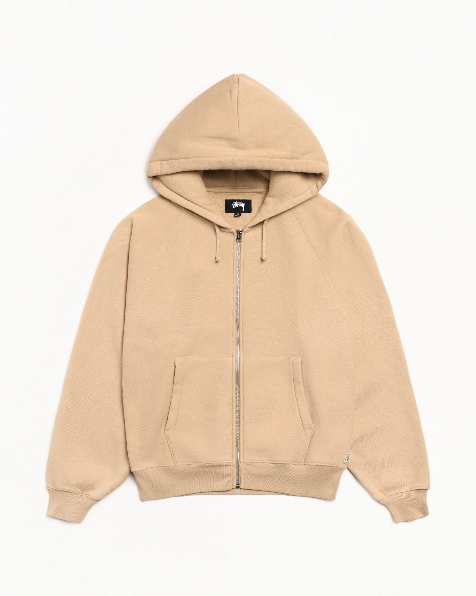 Raglan Zip Hood Mens Long Sleeve In Khaki