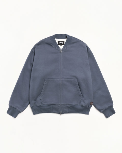 Thermal Lined Fleece Zip Mens Long Sleeve In Faded Blue