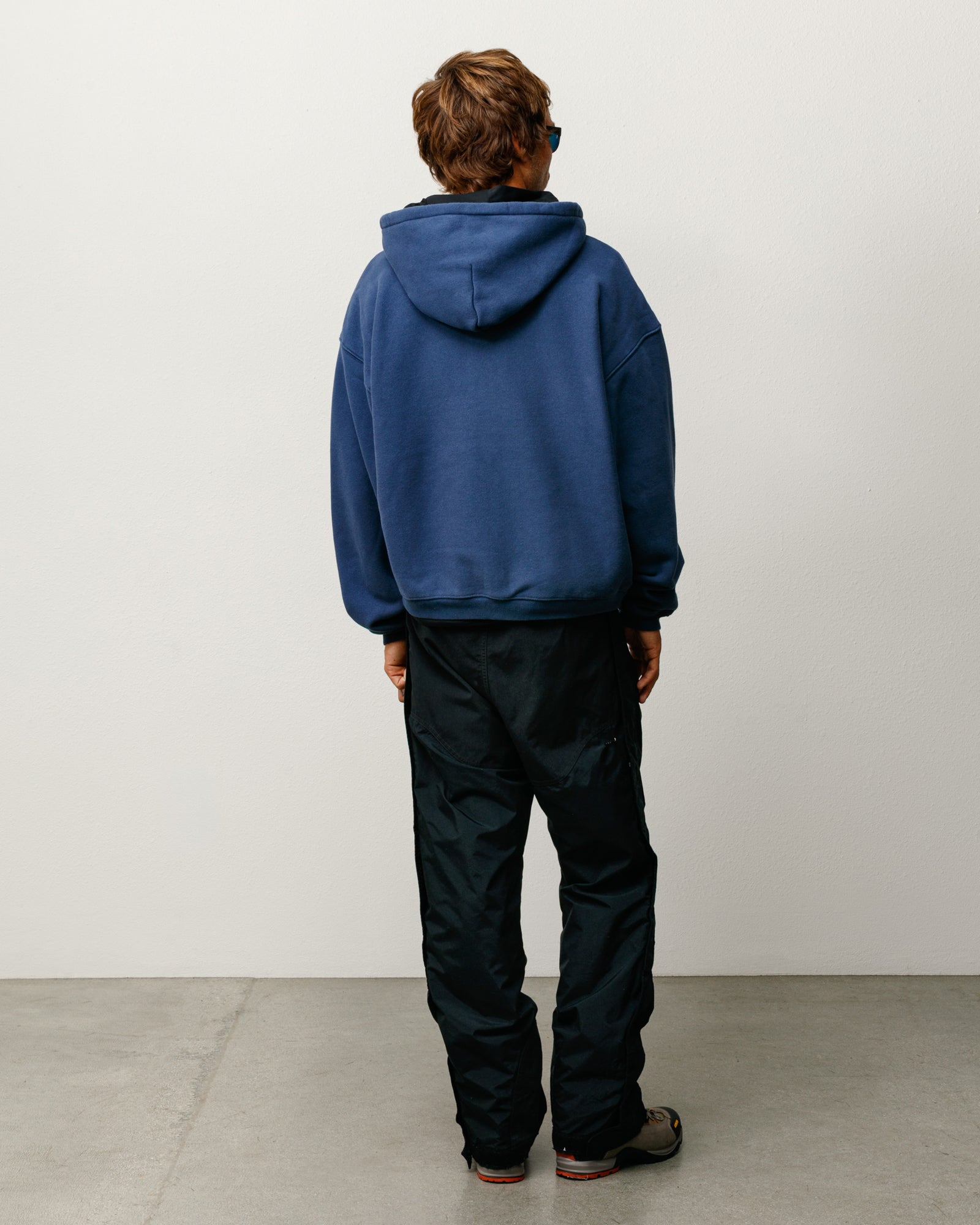 Varsity Zip Hood Unisex Long Sleeve In Navy