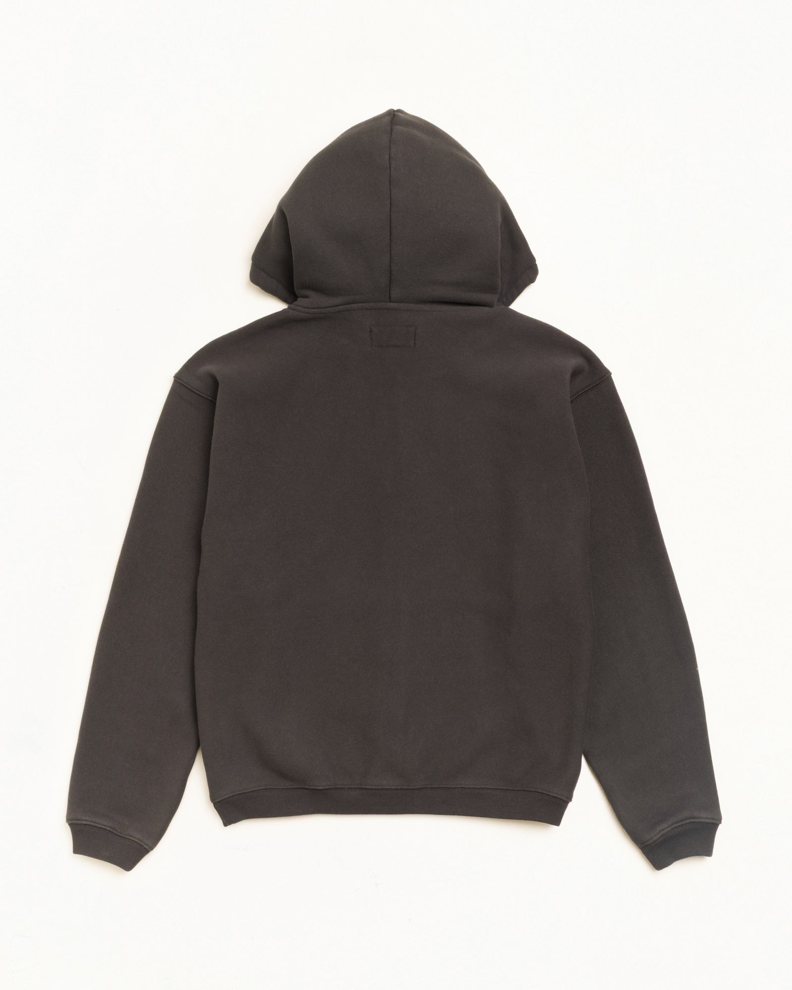 Varsity Zip Hood Unisex Long Sleeve In Washed Black