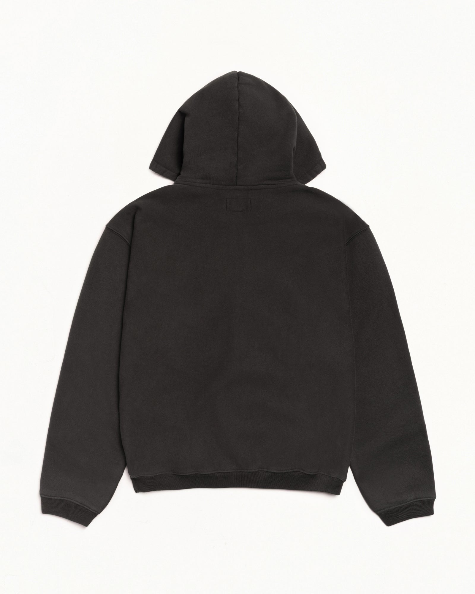 Varsity Zip Hood Mens Long Sleeve In Washed Black