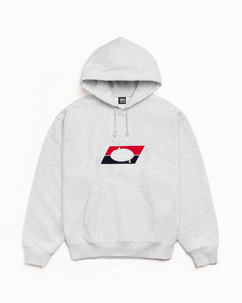 Double Stripe Hood Mens Long Sleeve In Ash Heather