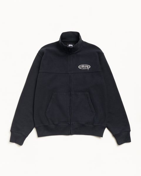 Fleece Track Jacket Mens Long Sleeve In Black