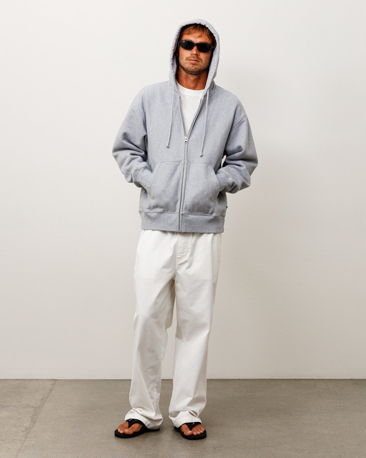 Sweats Zip Hoodie Unisex Long Sleeve In Grey Heather