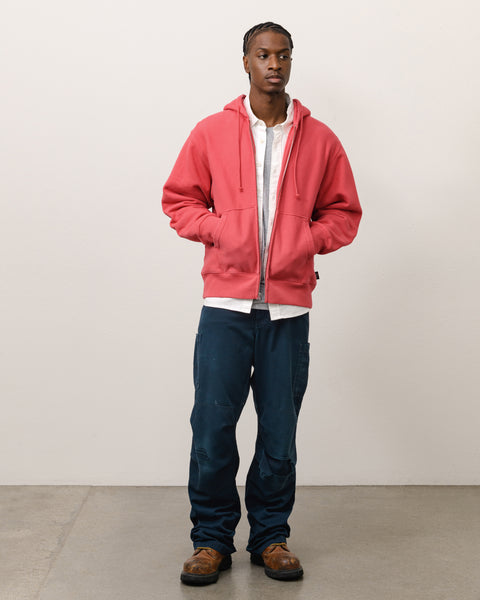 Sweats Zip Hoodie Unisex Long Sleeve In Red