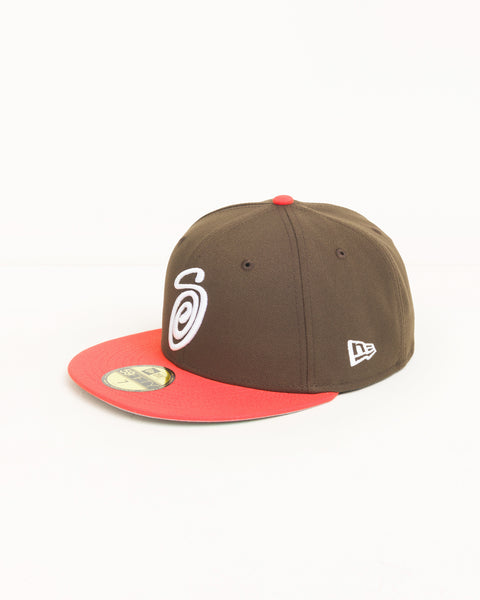 Curly S 59fifty New Era Cap Unisex In Brown/orange