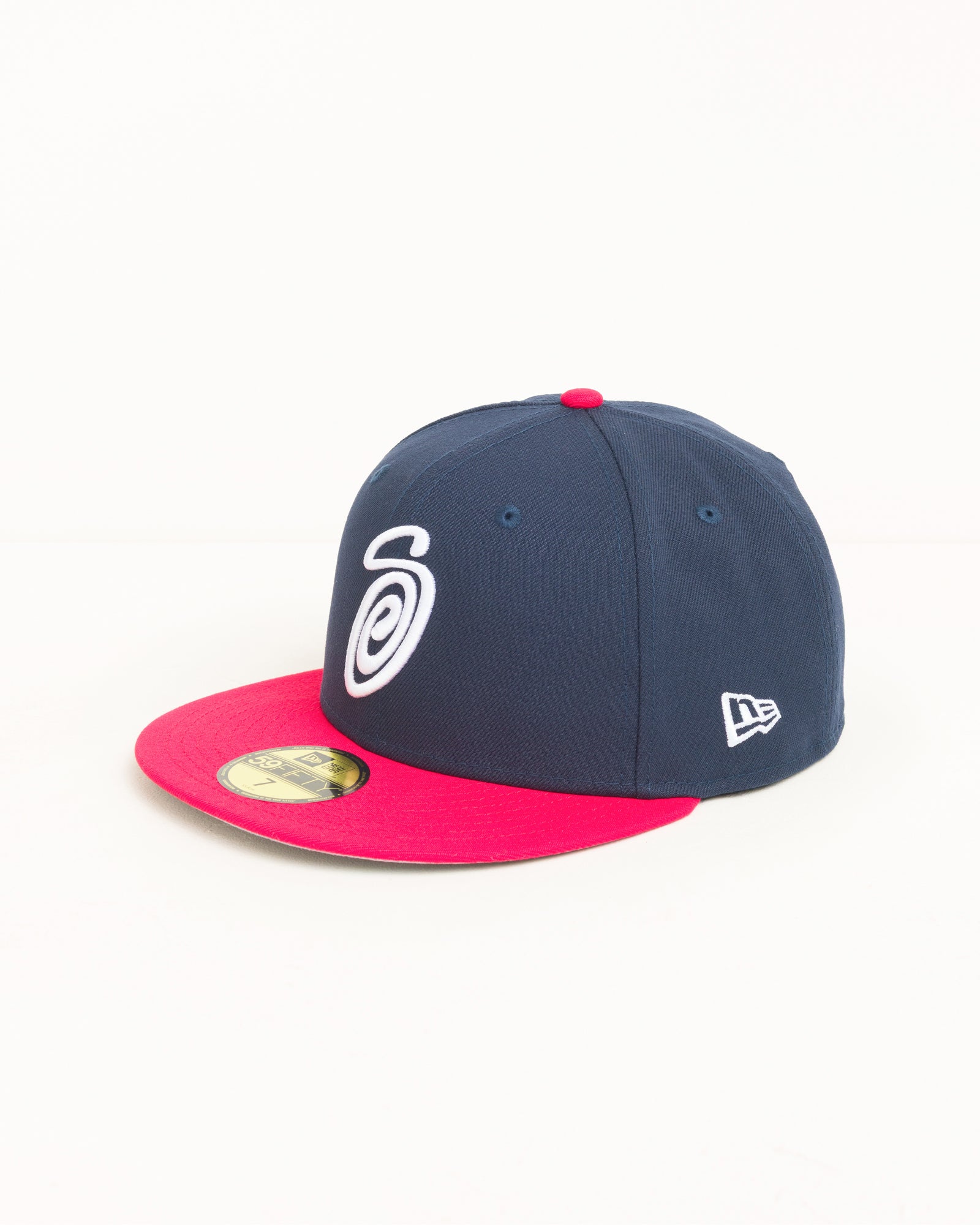 Curly S 59fifty New Era Cap Unisex In Navy/red