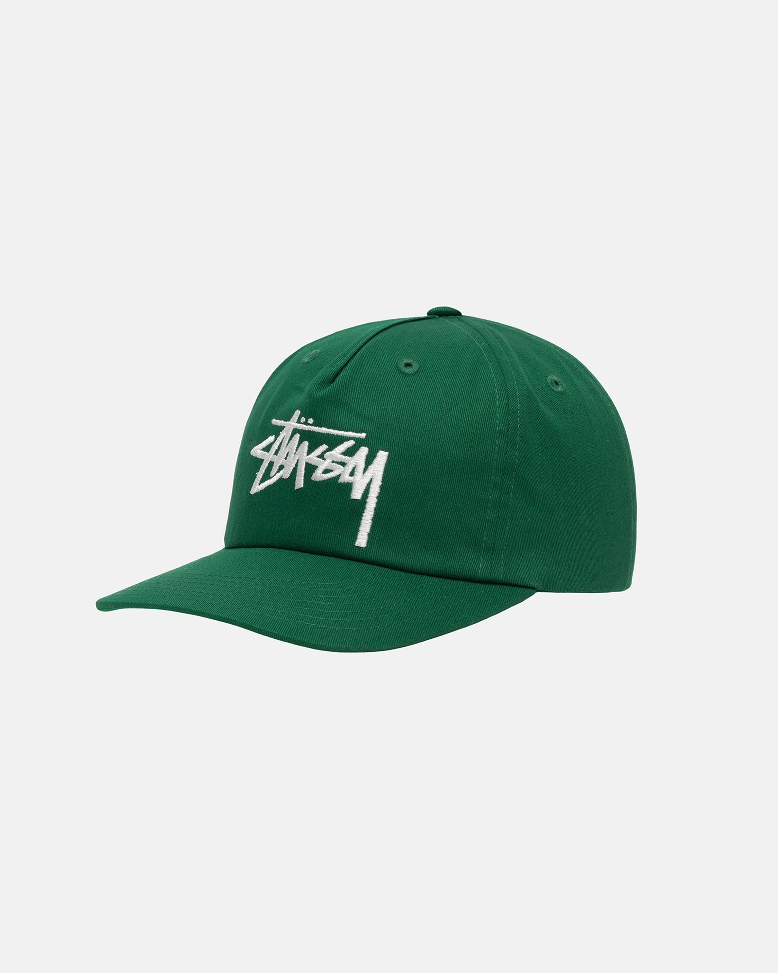 Stüssy Mid-Depth Big Stock Snapback Green Headwear
