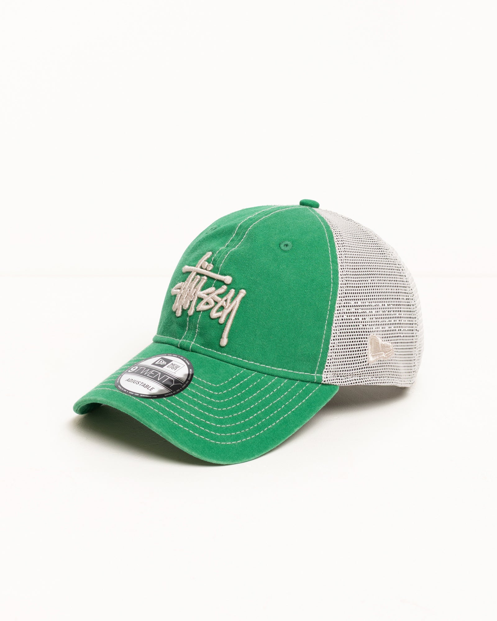 New Era 9TWENTY Washed Basic Trucker – Green | Headwear | Stüssy Korea