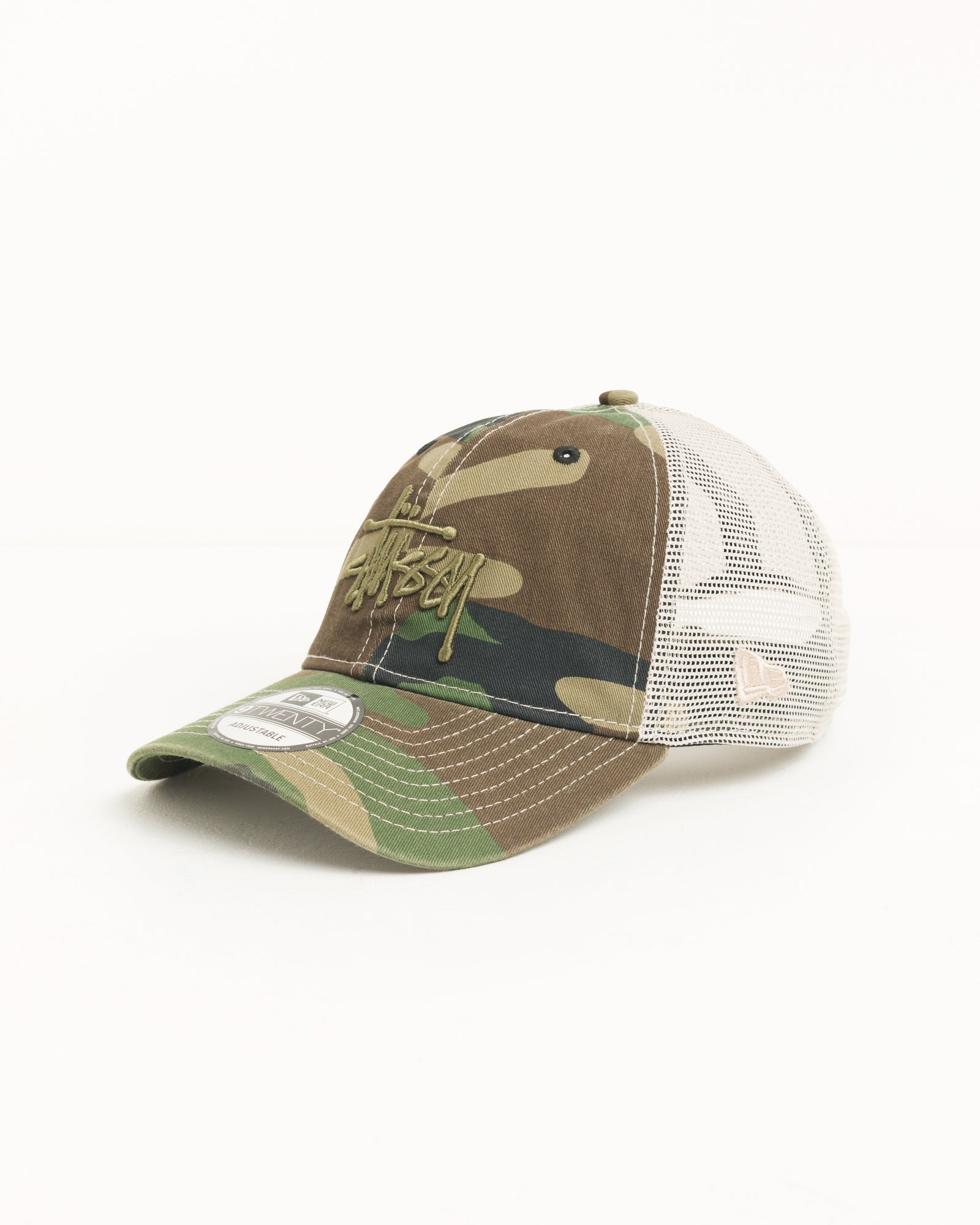 Washed Basic Trucker 9twenty Unisex In Woodland Camo