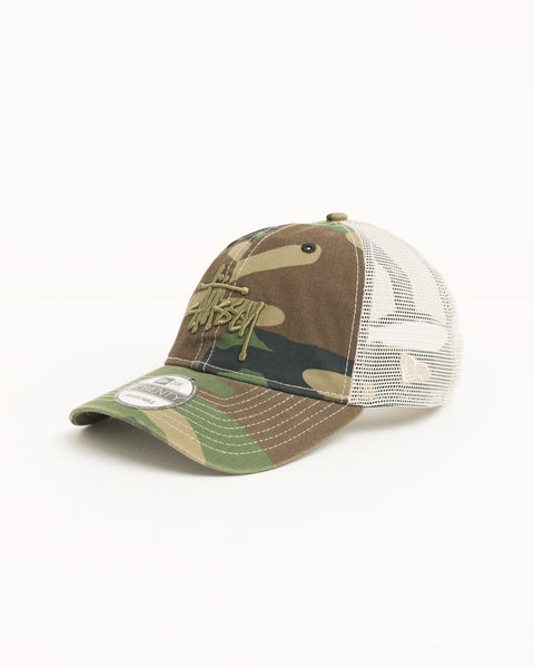 Washed Basic Trucker 9twenty Unisex In Woodland Camo