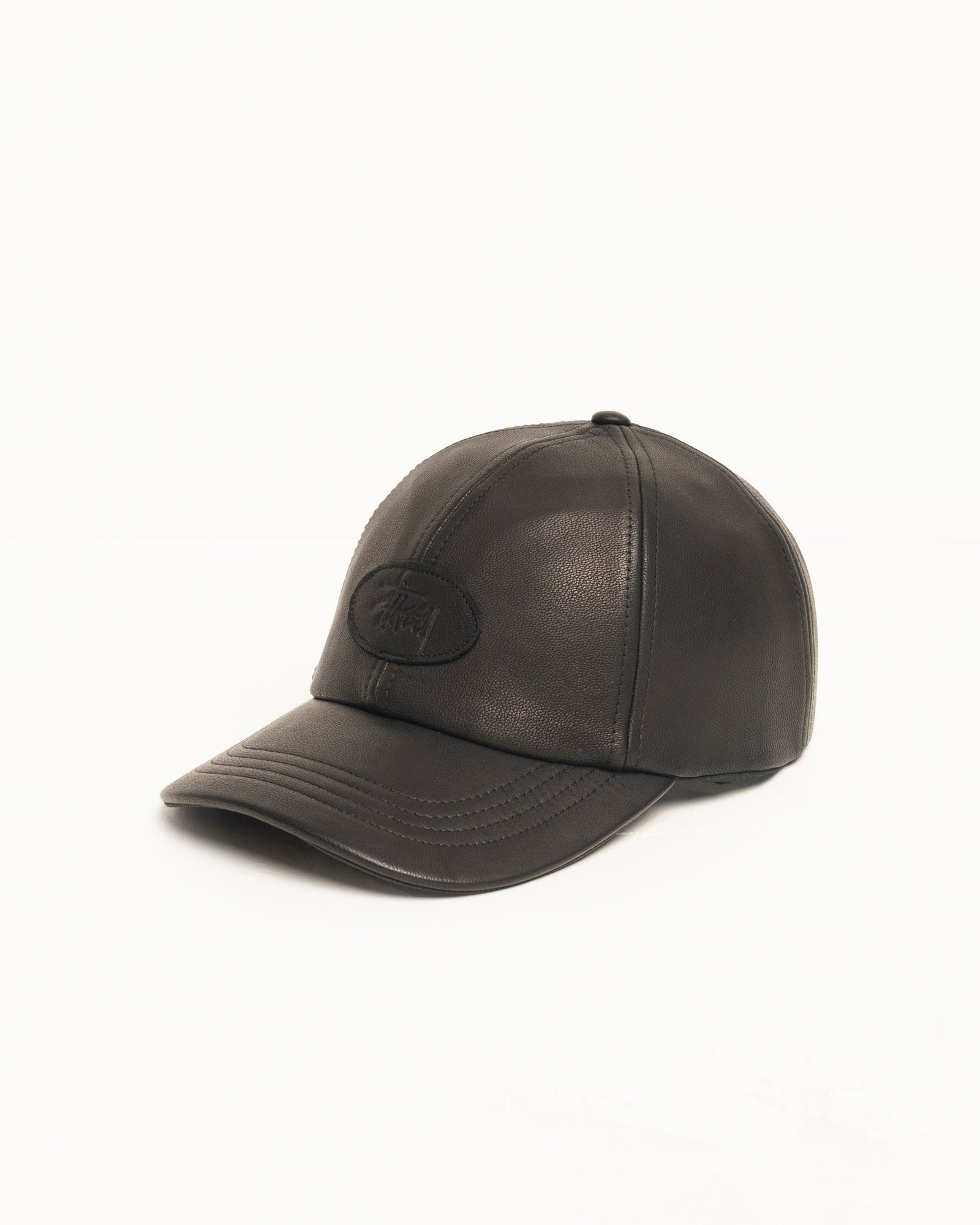 Lp Leather Patch Strapback Cap Accessories In Black