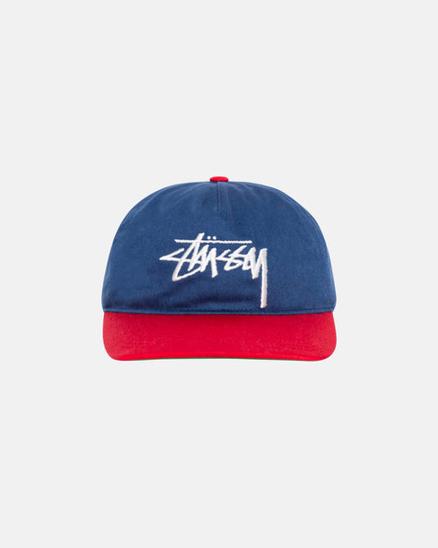 Stüssy Mid-Depth Big Stock Snapback Navy Headwear