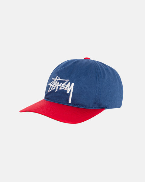 Stüssy Mid-Depth Big Stock Snapback Navy Headwear