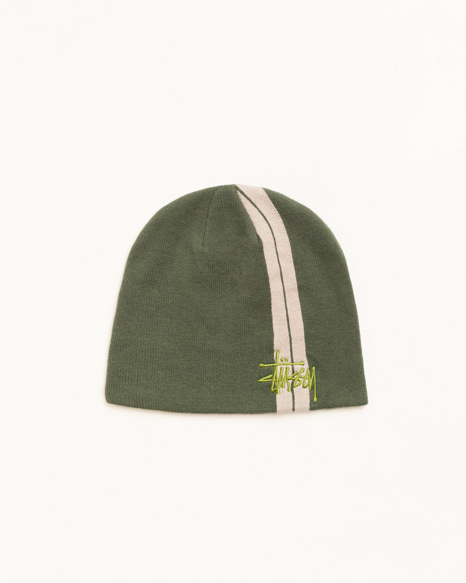 Double Stripe Skullcap Unisex In Olive
