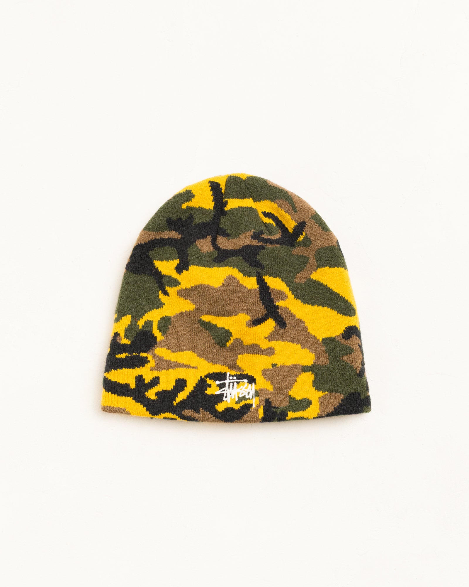 Basic Jacquard Skullcap Unisex In Yellow Camo