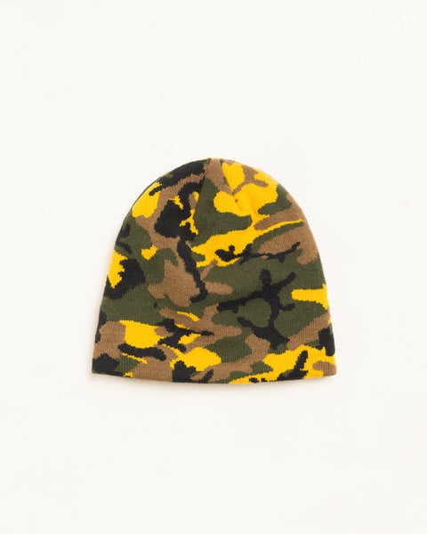 Basic Jacquard Skullcap Unisex In Yellow Camo