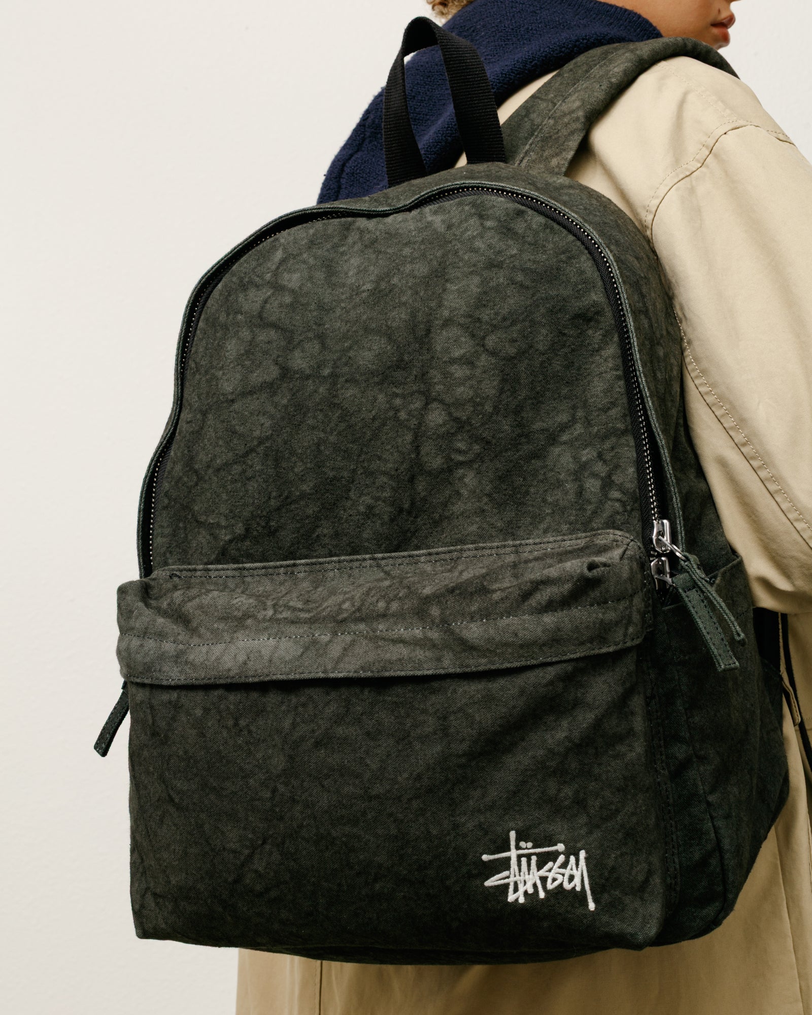 Canvas Backpack Accessories In Washed Black