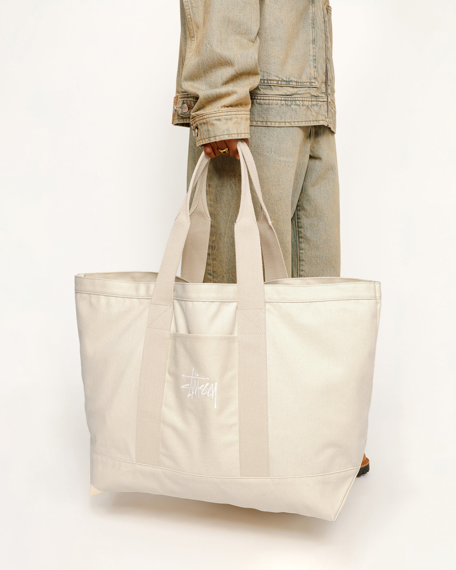 Stüssy Canvas Extra Large Tote Bag Natural Accessories