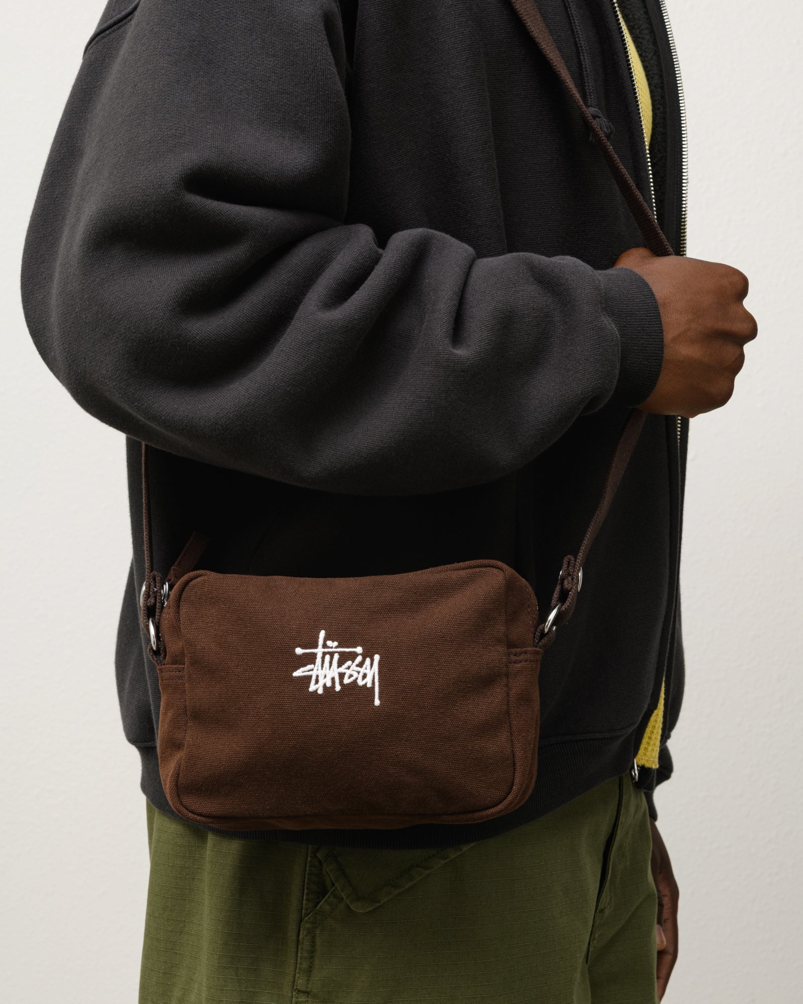 Canvas Side Pouch Accessories In Brown