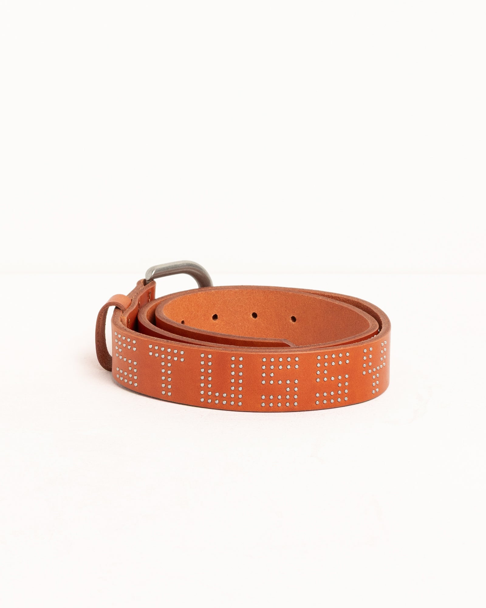 Stud Letter Belt Accessories In Worn Tan