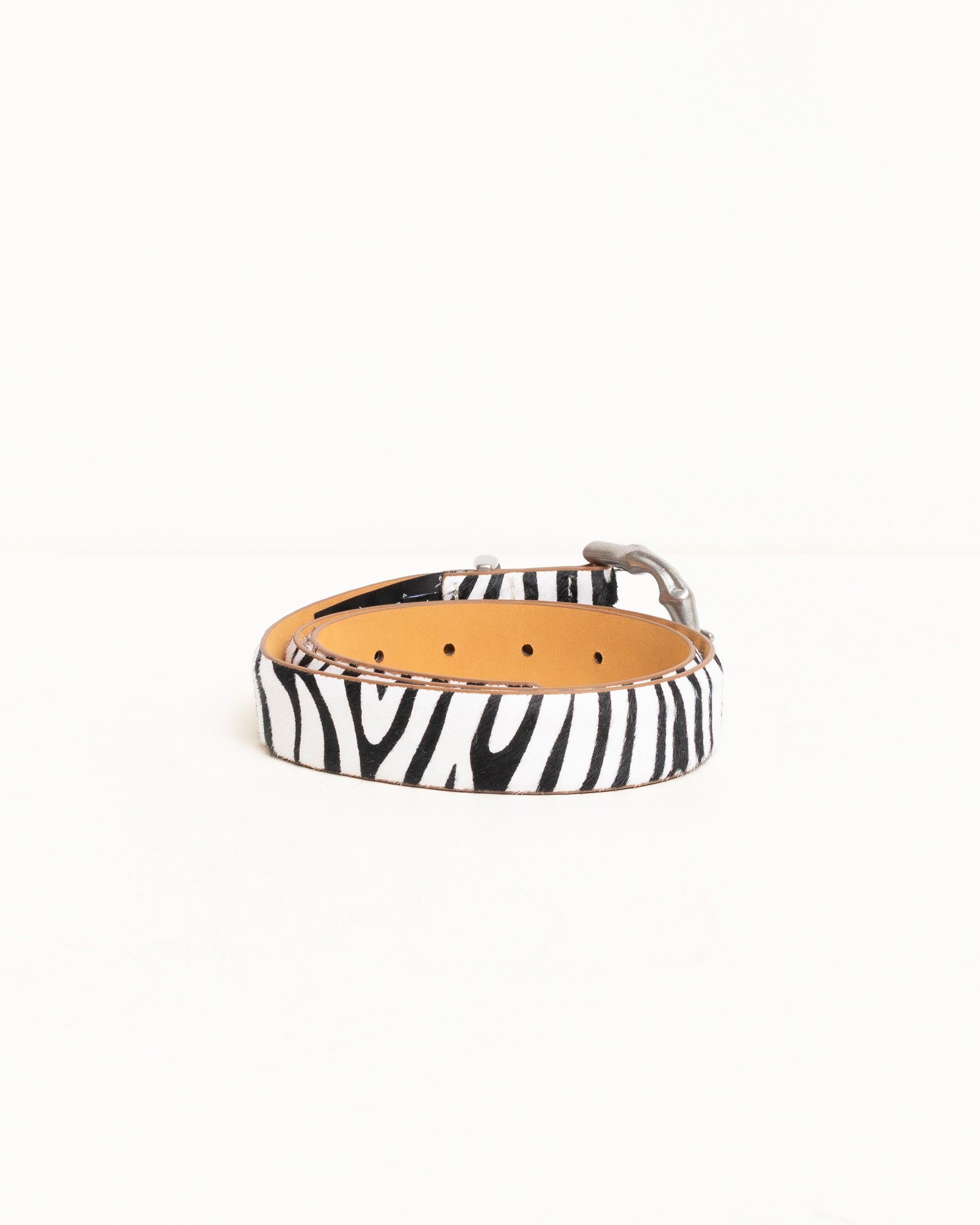 Bamboo Buckle Belt Accessories In Hairy Zebra Pattern